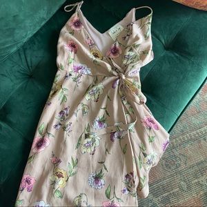 Floral printed wrap dress